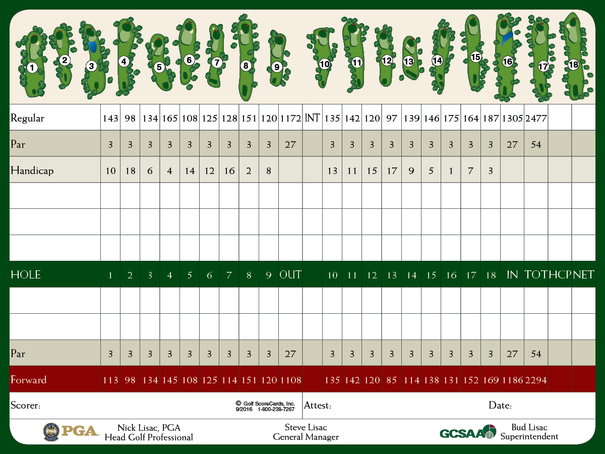 Scorecard - Sah-Hah-Lee Golf